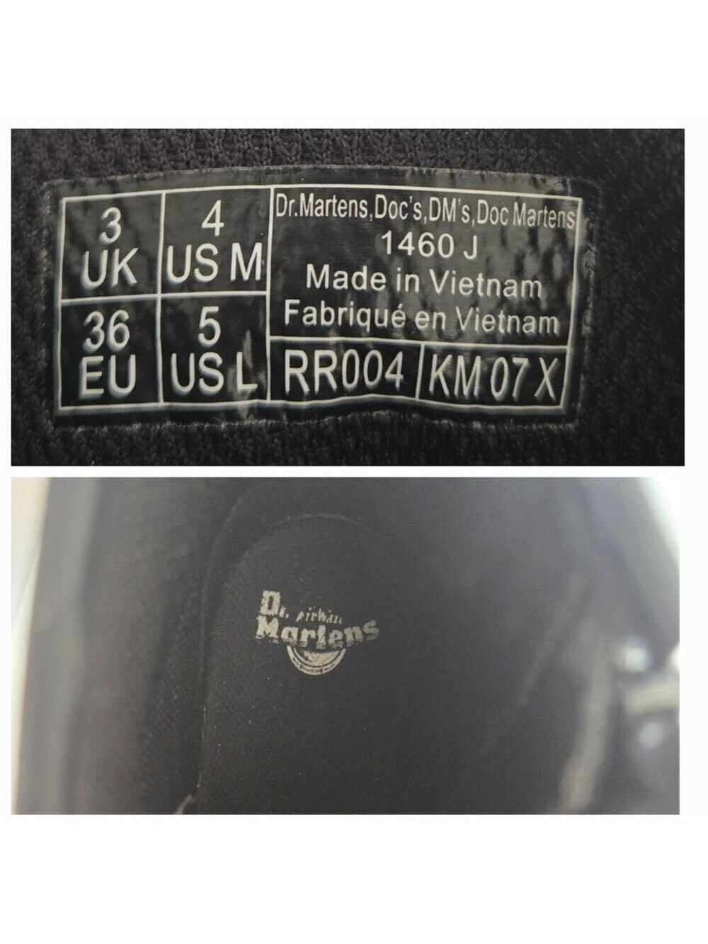 DR. MARTENS '1460' BOOTS COMBAT COSMIC GLITTER BLACK SILVER UNISEX (5W 4M) - Picture 13 of 14